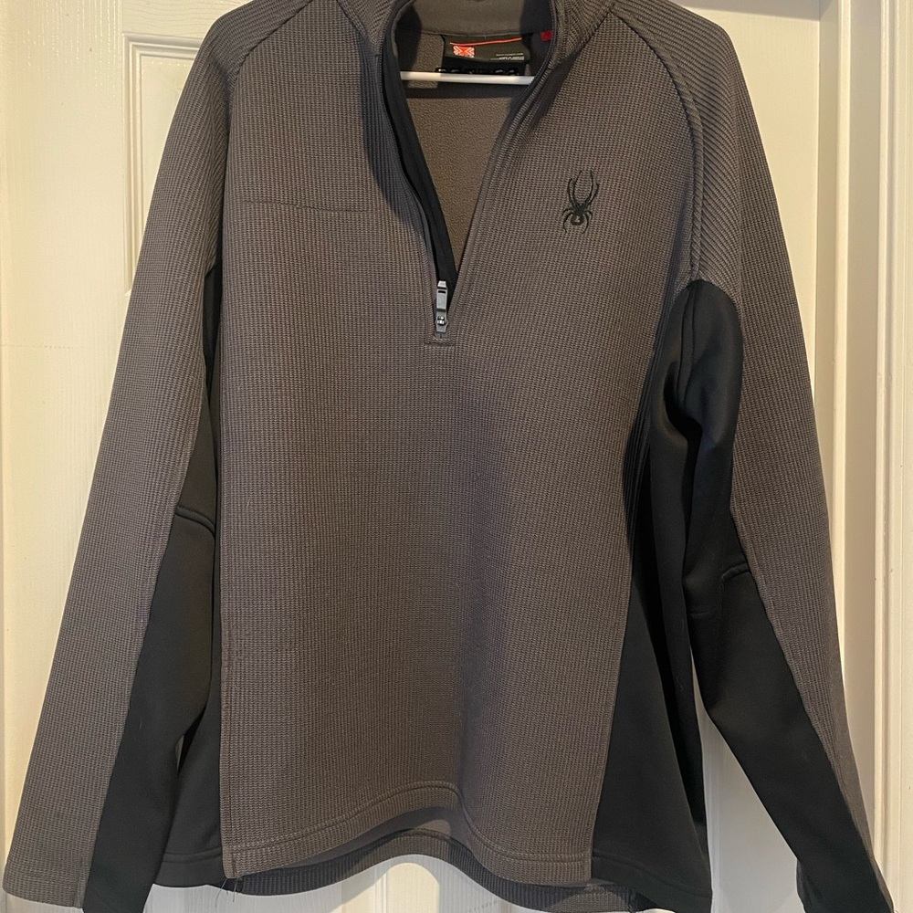 Gray and Black Quarter-Zip Pullover